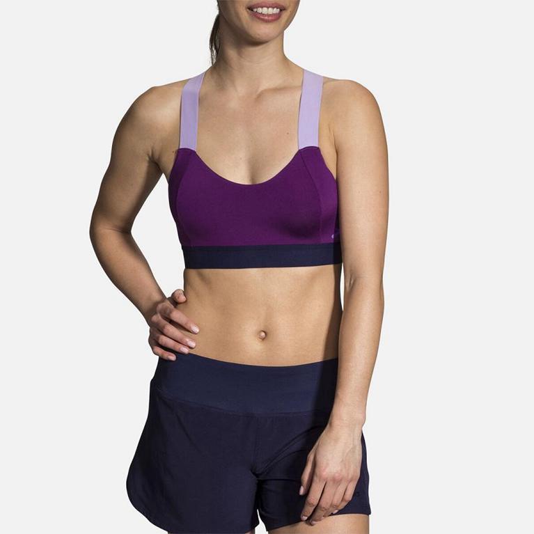Brooks HOT SPORTS Running Bra Womens Canada - Purple (NAH924367)